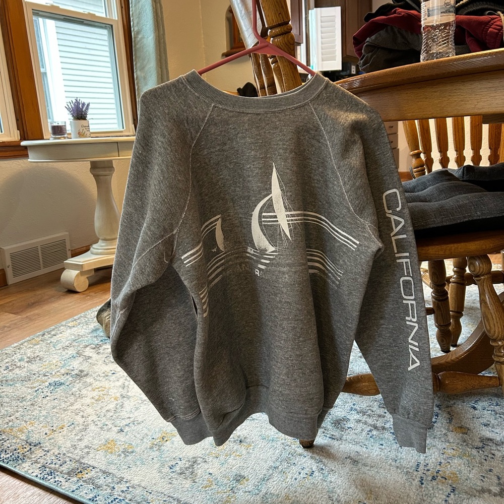 Gray California Graphic Vintage Sweatshirt